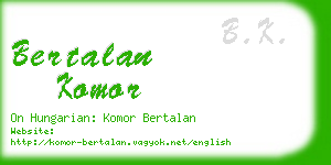 bertalan komor business card